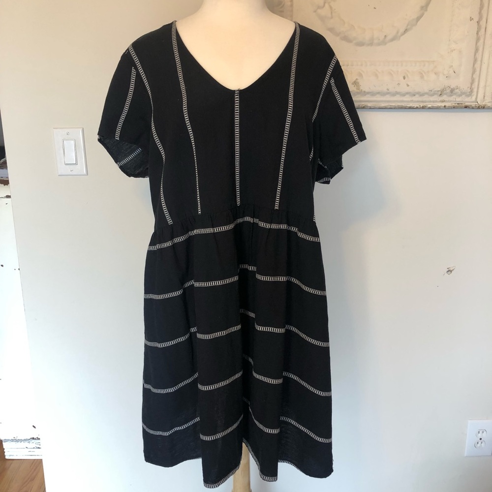 B&W Striped Cotton Dress